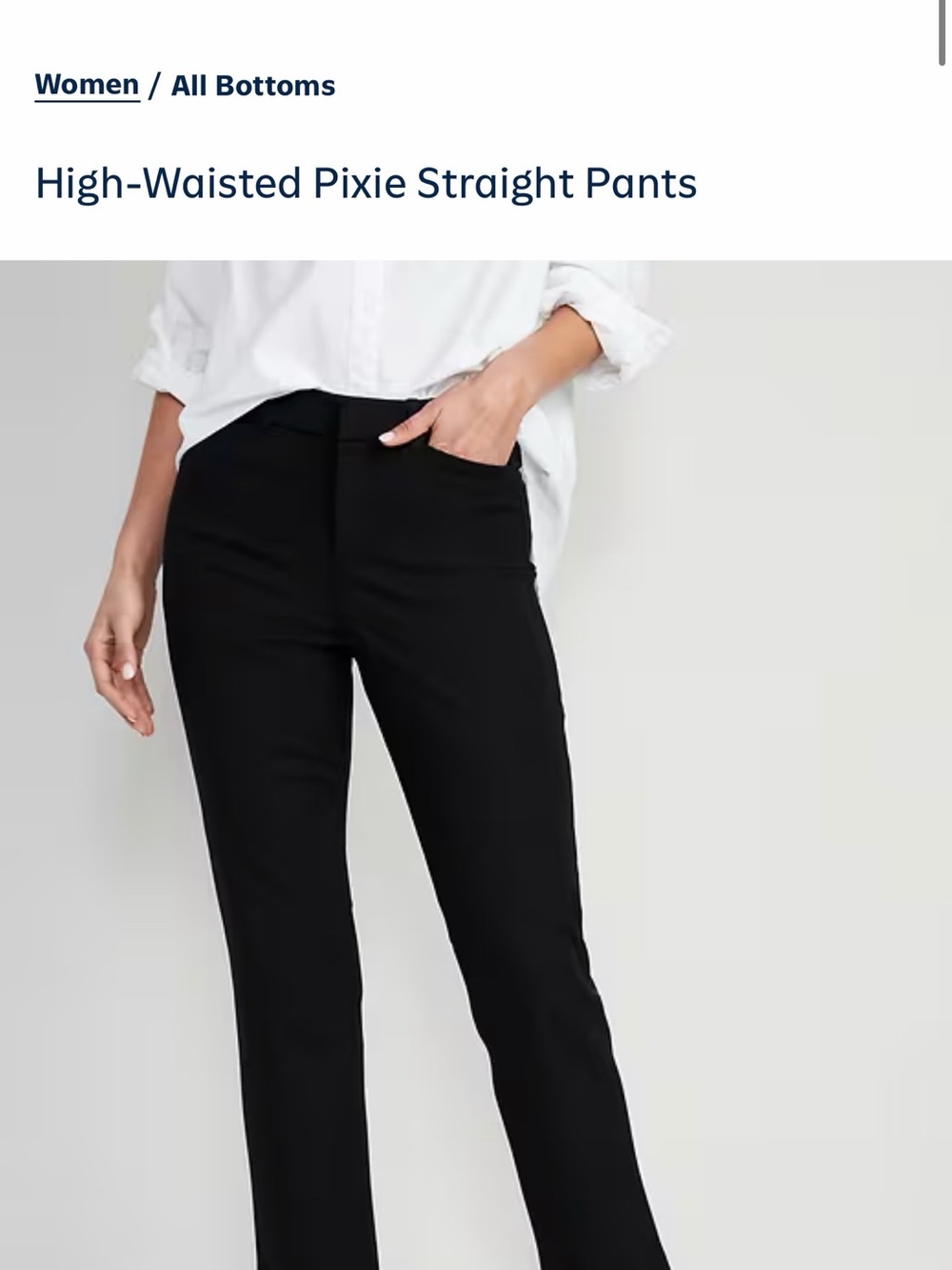 Old Navy High-Waisted Pixie Straight Pants - Black